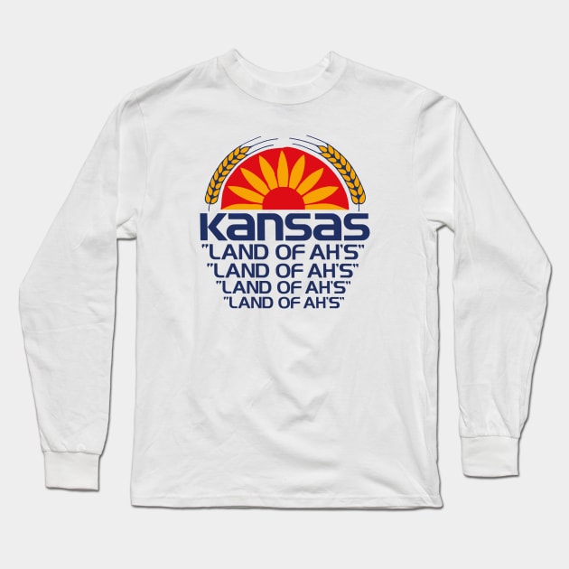 Kansas Land of Ah's #2 80s Long Sleeve T-Shirt by TopCityMotherland